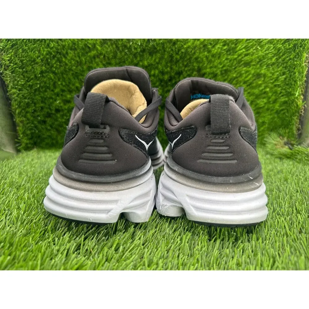 Hoka One One Bondi 8 1127954-BWHT Athletic Sneaker Womens 7.5D Black Mesh Sports